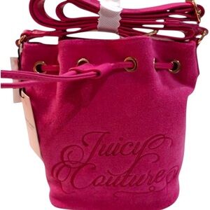 Juicy Couture NWT Beach Couture Crossbody Terry Cloth Pink Flash Bag